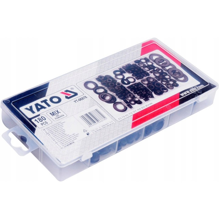 YATO ZESTAW PRZELOTEK GUMOWYCH 180SZT. MIX