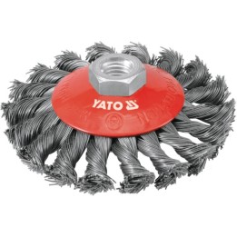 YATO SZCZOTKA TARCZOWA FI 100MM Z GWINTEM M14, DRUT SPLATANY