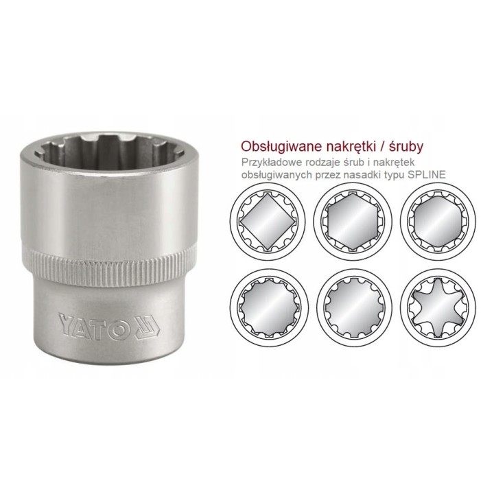 YATO NASADKA 1/2" 32 MM X 45 MM SPLINE