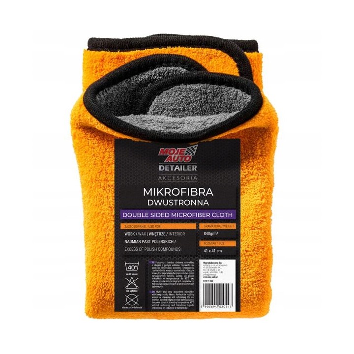 MOJE AUTO ŚCIERECZKA MIKROFIBRA DWUWARSTWOWA 41X41CM / MOJE AUTO DETAILER