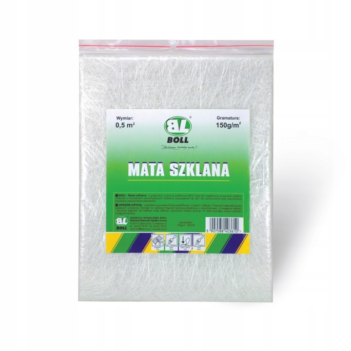 BOLL MATA SZKLANA 450G/M2 , WYMIAR 0,5M2 / BOLL