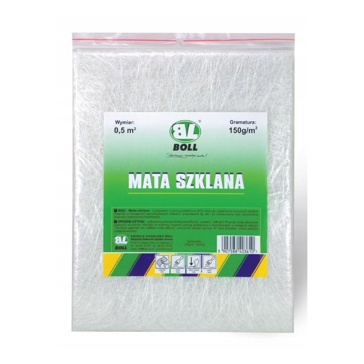 BOLL MATA SZKLANA 450G/M2 , WYMIAR 0,5M2 / BOLL