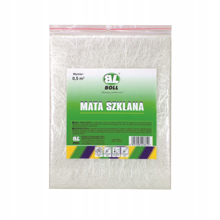 BOLL MATA SZKLANA 450G/M2 , WYMIAR 0,5M2 / BOLL