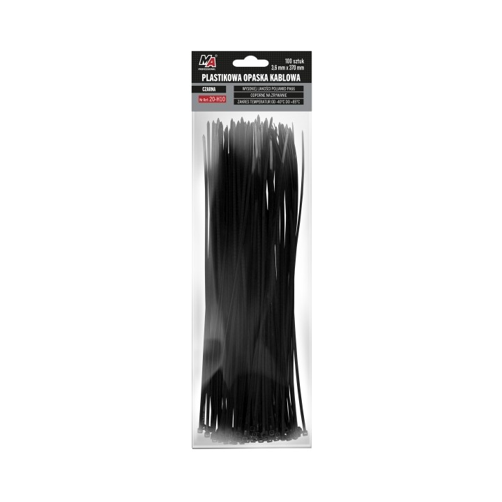 MOJE AUTO OPASKA PLASTIKOWA 3,6X370 (1 OPAK. = 100 SZT) CZARNA