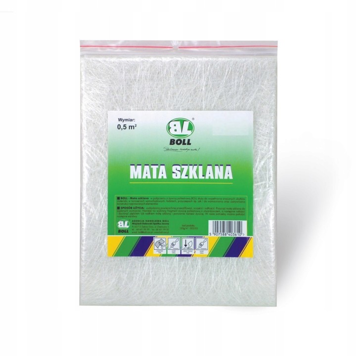 BOLL MATA SZKLANA 150G/M2 , WYMIAR 0,5M2 / BOLL