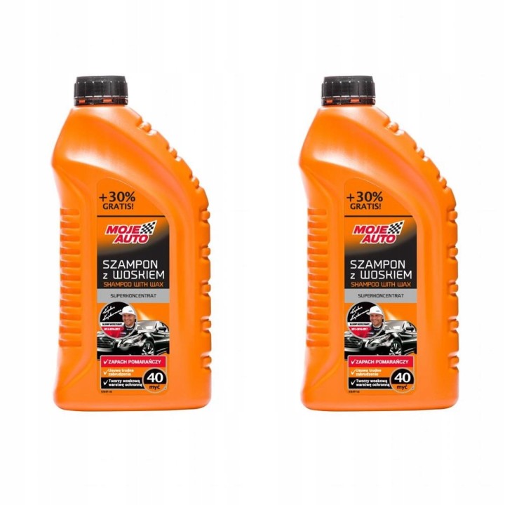 MOJE AUTO SZAMPON Z WOSKIEM 1L + 30% GRATIS / MOJE AUTO