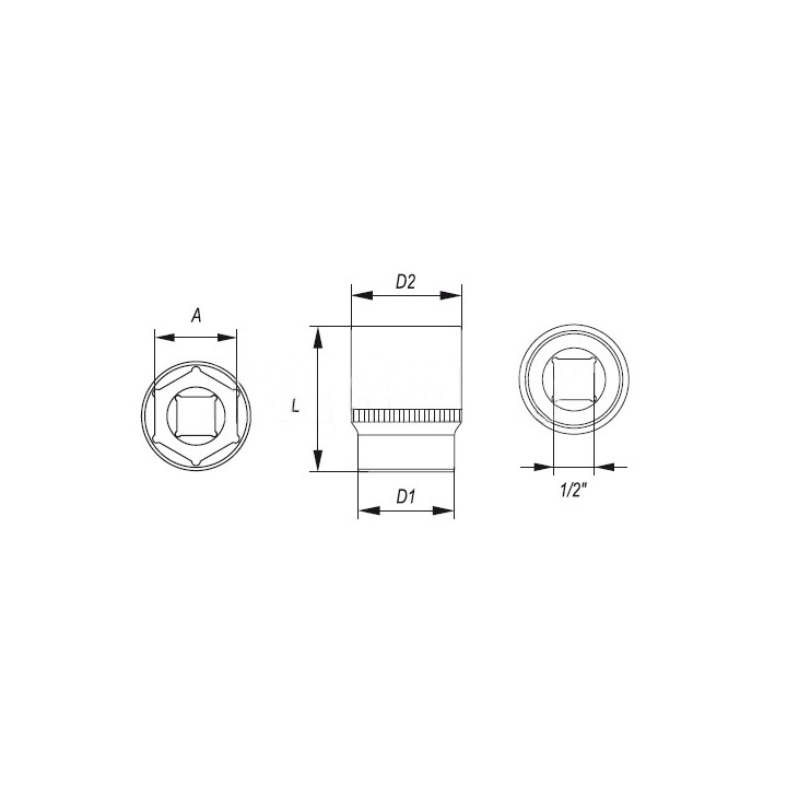 YATO NASADKA 1/2" 21 MM 6-KĄTNA DŁUGA