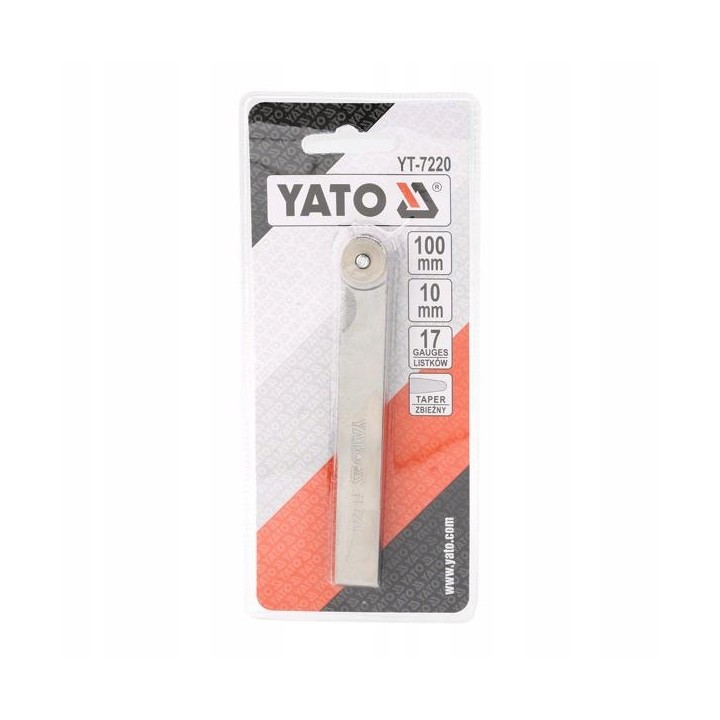 YATO SZCZELINOMIERZ 100MM 17LISTKÓW 0,02-1 MM