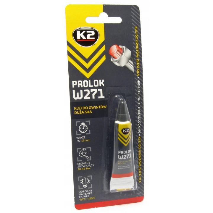 K2-PROLOK HIGH DO BLOKADY SRUB KLEJ DO GWINTÓW 6ML