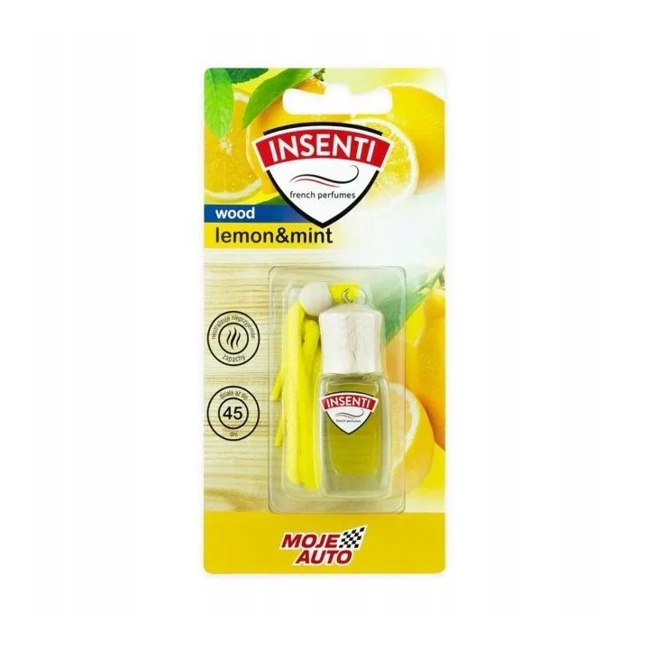 MOJE AUTO ZAPACH INSENTI WOOD BUTELECZKA 8ML LEMON&MINT BLISTER / MOJE AUTO