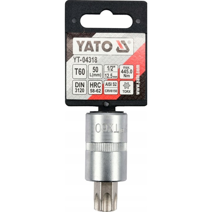 YATO KLUCZ TRZPIENIOWY TORX 1/2" T60 L55MM