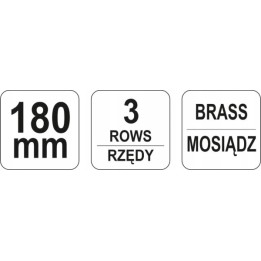 YATO SZCZOTKA DRUCIANA, DRUT MOSIĘŻNY, 3 RZĘDY, RĘKOJEŚĆ PLASTIKOWA