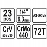 YATO ZESTAW NARZĘDZIOWY 1/4" 23CZ.
