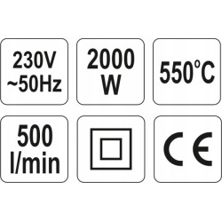 YATO OPALARKA 2000W (I)350°C (II)550°C
