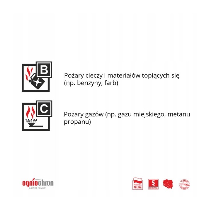 MOJE AUTO GAŚNICA PROSZKOWA OGNIOCHRON 1KG ISO9001