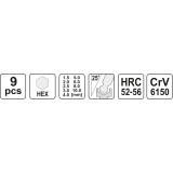 YATO KLUCZE HEX KULKA 9CZ. 1,5-10MM CRV