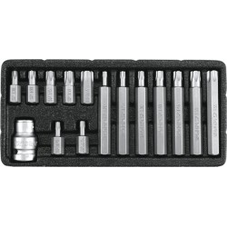 YATO ZESTAW KOŃCÓWEK WKRĘTAKOWYCH TORX SECURITY, T20-T55, 15 CZ.