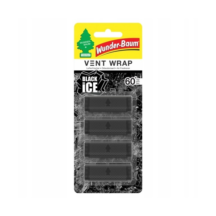 WUNDER-BAUM ZAPACH VENT WRAP BLACK ICE DO KRATEK NAWIEWÓW (4SZT.) / WUNDER