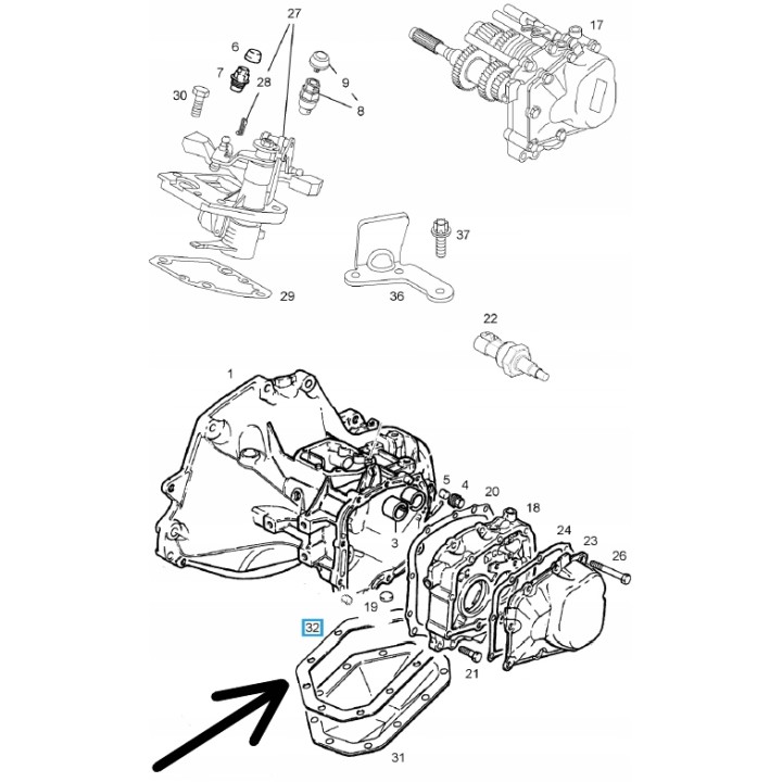USZCZELKA MISKI SKRZYNI BIEGÓW OPEL ASTRA F13 F17