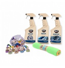 ZESTAW KOSMETYKÓW WNTĘRZE SZYBY FELGI ZAPACH + 4...