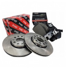 2X TARCZE HAMULCOWE + KLOCKI PRZÓD AUDI A4 B5 B6 B7...