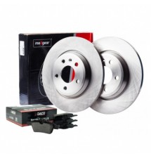 2X TARCZE HAMULCOWE + KLOCKI TYŁ do FORD FOCUS III...