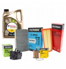 TOTAL INEO ECS 5W30 OLEJ 5L + ZESTAW FILTRÓW CITROEN...