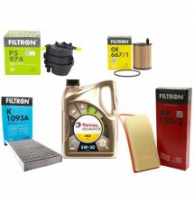 TOTAL INEO ECS 5L 5W30 OLEJ + ZESTAW FILTRÓW CITROEN...