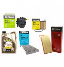 5W30 OLEJ TOTAL INEO ECS + ZESTAW FILTRÓW PEUGEOT...