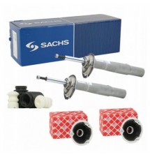 2X AMORTYZATOR PRZÓD OSŁONY I ODBOJE PODUSZKA BMW...