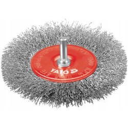 YATO SZCZOTKA TARCZOWA 100MM Z TRZPIENIEM, DRUT NIERDZEWNY