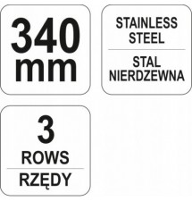 YATO SZCZOTKA DRUCIANA, DRUT NIERDZEWNY, 3 RZĘDY,...