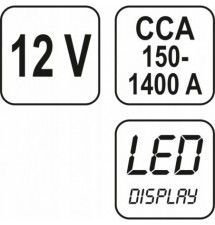 YATO TESTER AKUMULATORÓW CYFROWY 12V