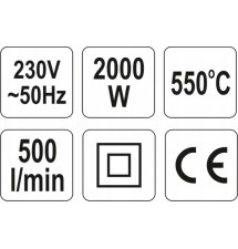 YATO OPALARKA 2000W (I)350°C (II)550°C
