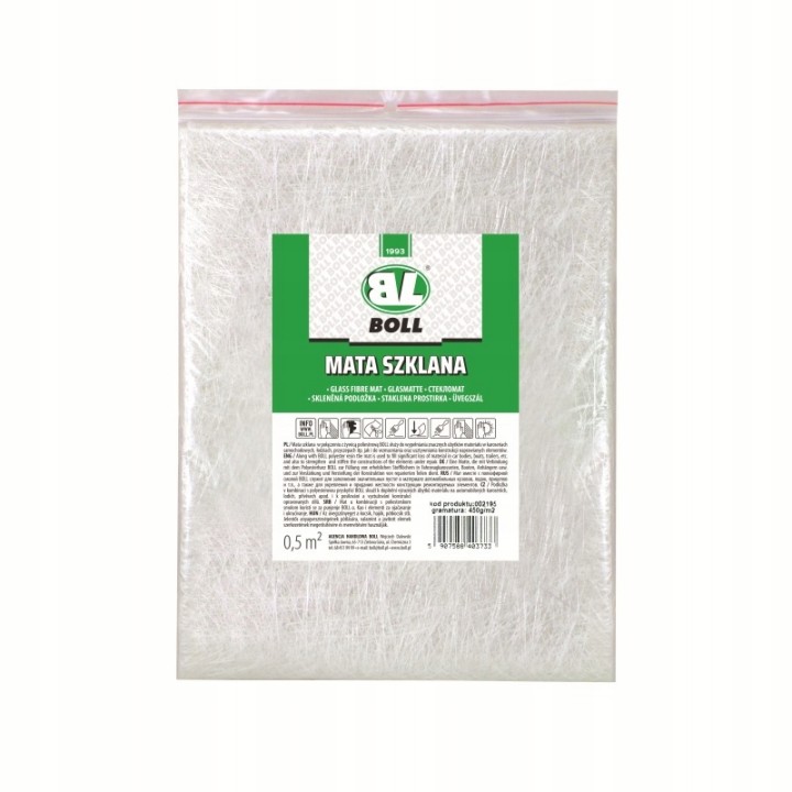 BOLL MATA SZKLANA 450G/M2 , WYMIAR 0,5M2 / BOLL