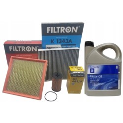 5W30 OLEJ + ZESTAW FILTRÓW OPEL MERIVA B 1.4 1.4T DEXOS 2 GM