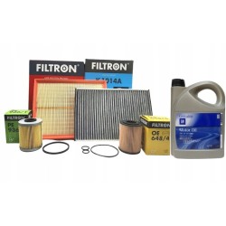 FILTRON ZESTAW FILTRÓW + OLEJ 5W30 DEXOS 2 do OPEL ASTRA H 1.7CDTI