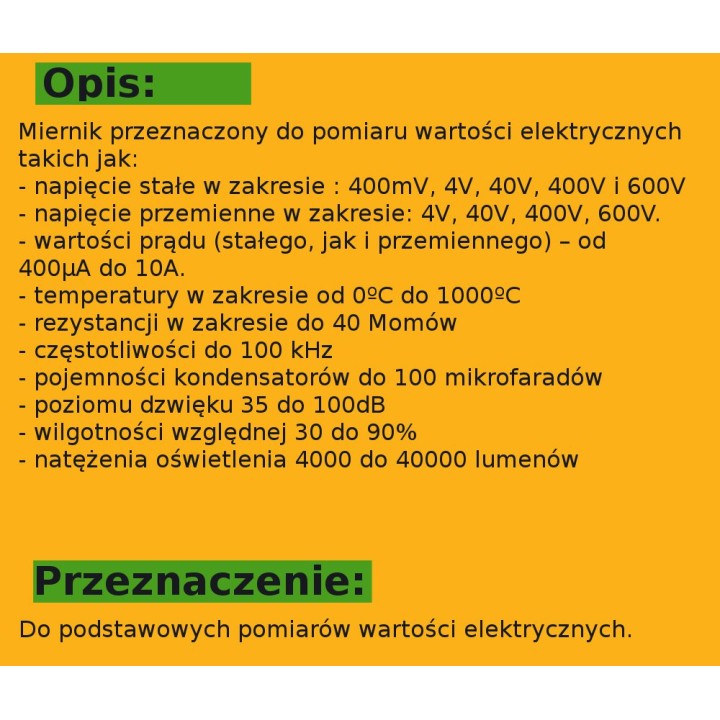 YATO MIERNIK CYFROWY 5 W 1