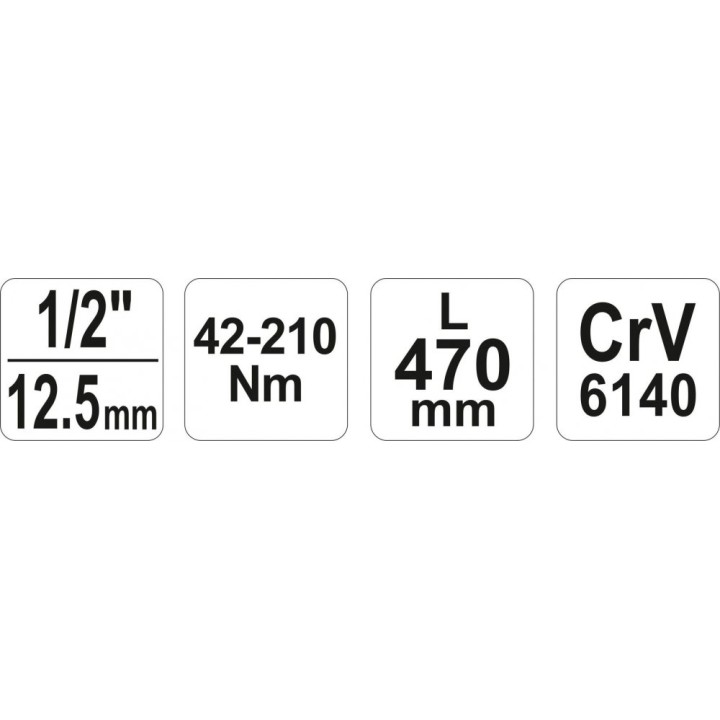 YATO KLUCZ DYNAMOMETRYCZNY 1/2" 42-210NM CR-V