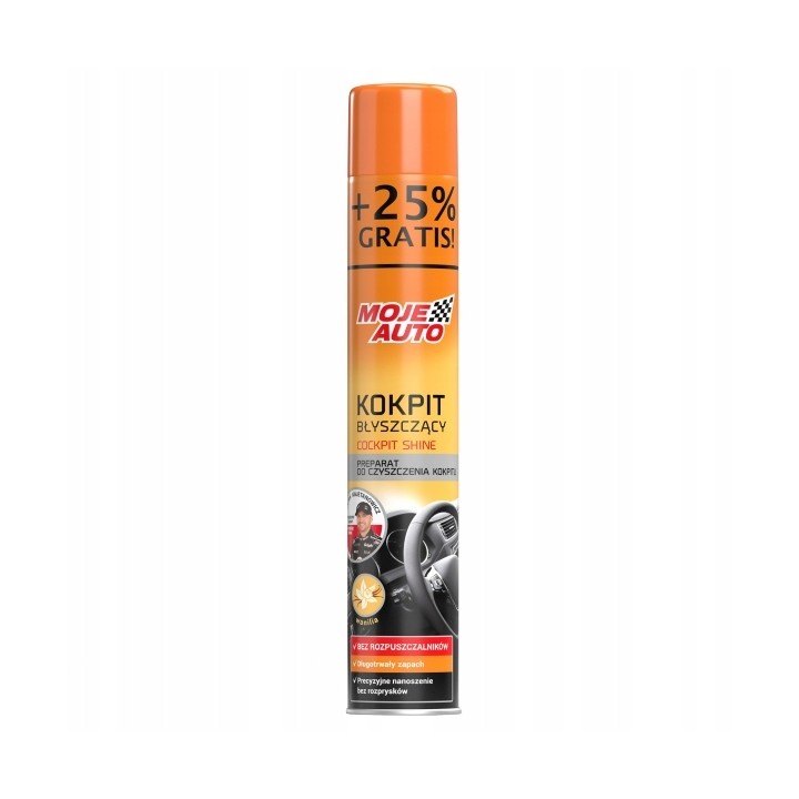 MOJE AUTO KOKPIT BŁYSZCZĄCY WANILIOWY 600ML + 25% GRATIS / MOJE AUTO
