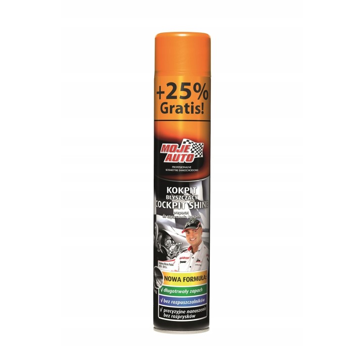 MOJE AUTO KOKPIT BŁYSZCZĄCY WANILIOWY 600ML + 25% GRATIS / MOJE AUTO