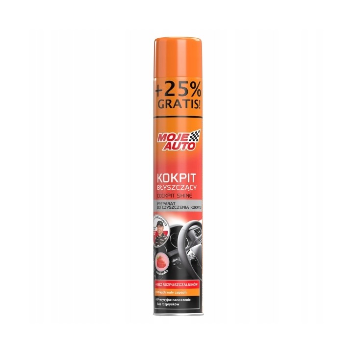 MOJE AUTO KOKPIT BŁYSZCZĄCY TRUSKAWKA 600ML + 25% GRATIS