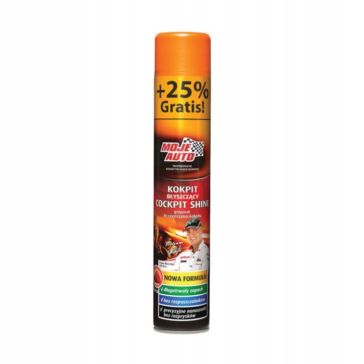 MOJE AUTO KOKPIT BŁYSZCZĄCY TRUSKAWKA 600ML + 25% GRATIS