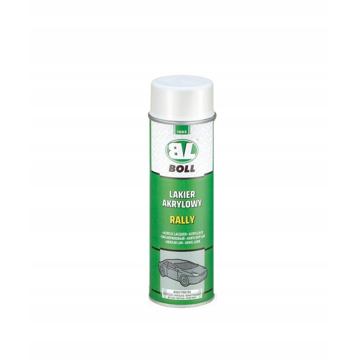 BOLL LAKIER AKRYLOWY 500ML W AEROZOLU POŁYSK RALLY BIAŁY / BOLL