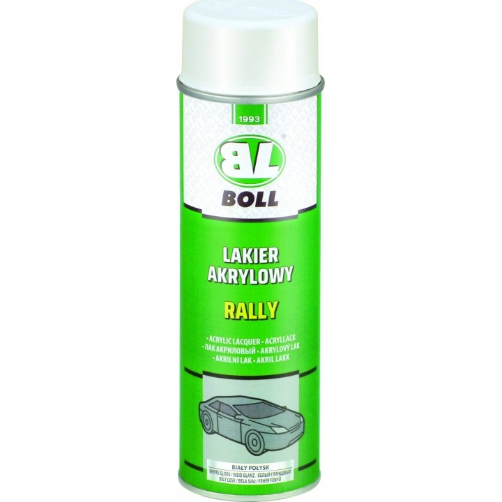 BOLL LAKIER AKRYLOWY 500ML W AEROZOLU POŁYSK RALLY BIAŁY / BOLL
