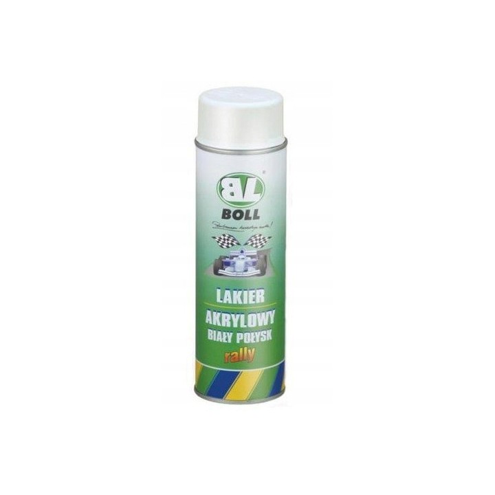 BOLL LAKIER AKRYLOWY 500ML W AEROZOLU POŁYSK RALLY BIAŁY / BOLL