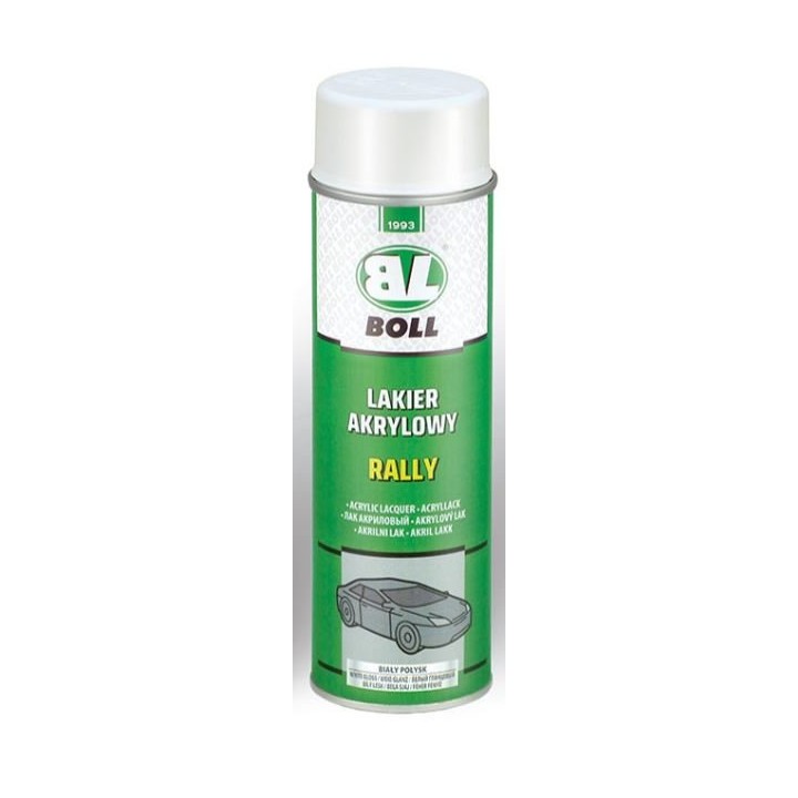 BOLL LAKIER AKRYLOWY 500ML W AEROZOLU POŁYSK RALLY BIAŁY / BOLL