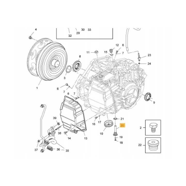 ASTRA J INSIGNIA A FORD MONDEO IV RURKA KOREK SPUSTU OLEJU SKRZYNI AF40