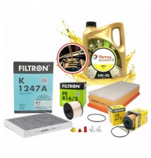 OLEJ 5W30 TOTAL ECS 5L + ZESTAW FILTRÓW CITROEN C5...
